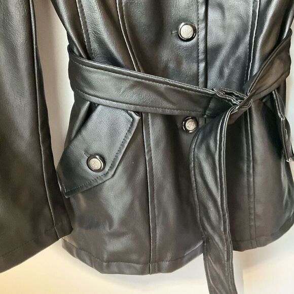 Emporio & Co Faux Leather Short Trench. Size Small. NWT. Made in Italy - Picture 12 of 16